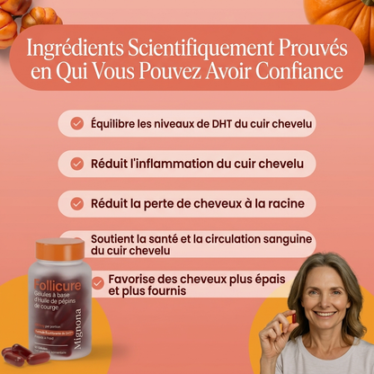 Follicure - Gélules à base d'huile de pépins de courge