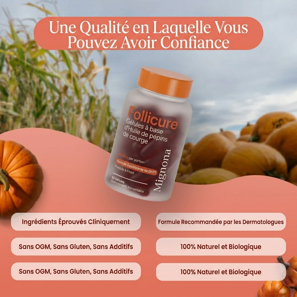 Follicure - Gélules à base d'huile de pépins de courge