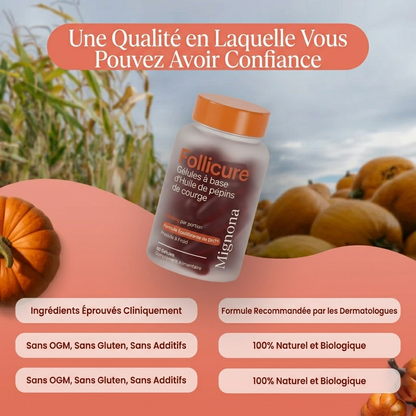 Follicure - Gélules à base d'huile de pépins de courge